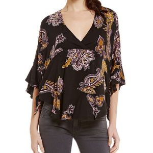 NWT Free People Maui Wowie Printed Blouse